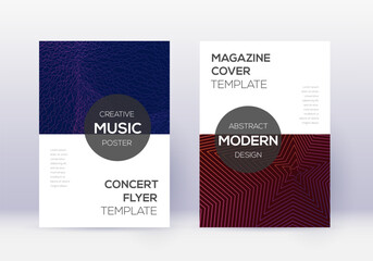 Modern cover design template set. Violet abstract