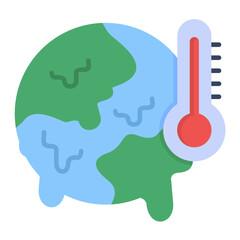 Global Warming Flat Multicolor Icon