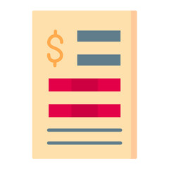 Invoice Flat Multicolor Icon