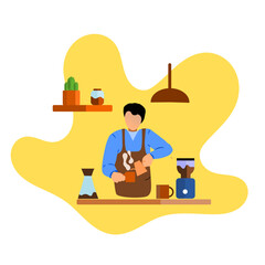 barista. coffee maker. coffee shop. delicious coffee