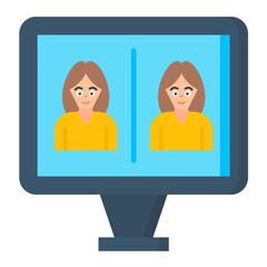 Fototapeta premium Video Conference Flat Multicolor Icon