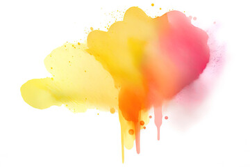 Watercolor Paint Powder Splat Yellow Pink Red Explosive blob drip splodge spot Mark With an Explosion of Color, Movement and Artistic Flair Illustration Fun, Expressive