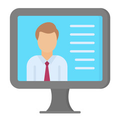 Online Lecture Flat Multicolor Icon