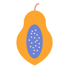 Papaya Flat Multicolor Icon