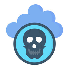 Infected Cloud Flat Multicolor Icon