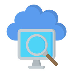 Cloud Searching Flat Multicolor Icon