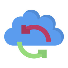 Cloud Sync Flat Multicolor Icon