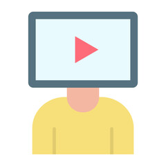 User Live Streaming Flat Multicolor Icon