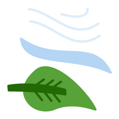 Leaf Fluttering in Wind Flat Multicolor Icon