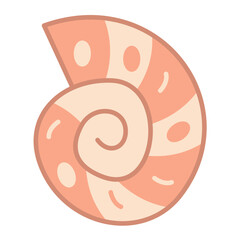 Spiral Shell Flat Multicolor Icon
