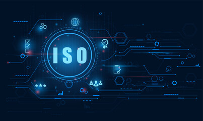 ISO standards quality control assurance warranty business technology concept. ISO banner icon concept vector illustrator.