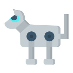 Robot Dog Flat Multicolor Icon