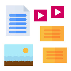 Unstructured Data Flat Multicolor Icon