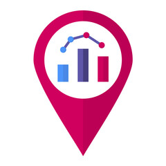 Location Analytics Flat Multicolor Icon