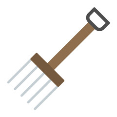 Farm Fork Flat Multicolor Icon