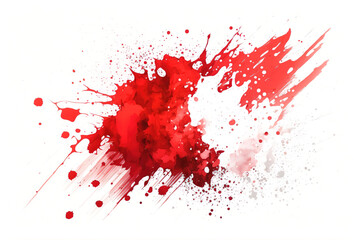Watercolor Paint Powder Splat White Red Explosive blob drip splodge spot Mark With an Explosion of Color, Movement and Artistic Flair Illustration Fun, Expressive