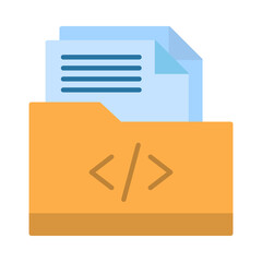 Coding Folder Flat Multicolor Icon