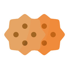 Chocolate Chip Cookie Flat Multicolor Icon