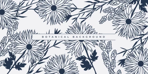 Zelfklevend Fotobehang Hand Drawn Botanical Pattern Background © Bitterheart