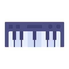 Piano keyboard Flat Multicolor Icon