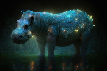 The Spectral Glows of a Friendly Fantasy Hippo Generative AI