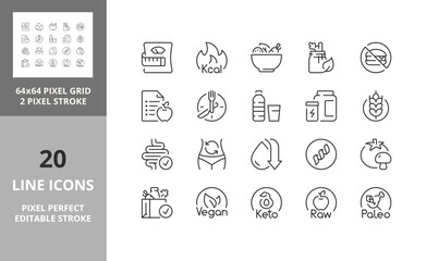 diets 64px and 256px editable vector set