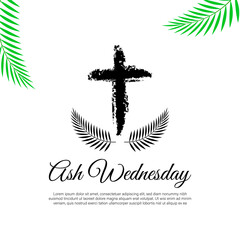 Vector illustration of Ash Wednesday Christian holy day banner
