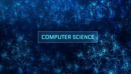 computer science concept over glitch neural network background. Concept of computer science on abstract computer networks. - Powered by Adobe