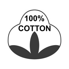 Icon logo cotton, fabric organic, natural cotton sign fiber textile