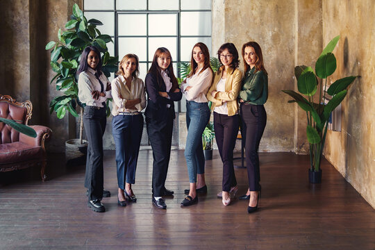 Diverse Women In Business - Multiethnic Colleagues Posing Arms Crossed In The Office