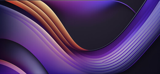Simple Smooth Wave Background, Modern Flow Gradient Dark Yellow Purple Blue colors -  generativ ai banner