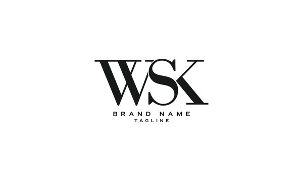 WSK, SWK, KSW, Abstract initial monogram letter alphabet logo design