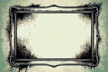 Grunge background with text frame. Vintage frame with free space for text. Textured background with space for your needs. Great layer for your projects. Black and white