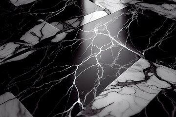 Black and white marble texture background pattern with high resolution for interior design. Ceramics made of white granite for the kitchen. 3d illustration