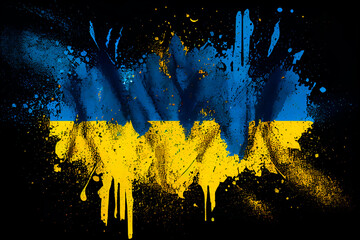Torn flag of Ukraine. Torn and dirty flag cloth. Ukraine design elements. Abstract backgrounds using Ukraine flag colors. Lacerated paper	