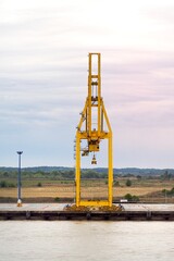 Large yellow Crane in Le Verdon