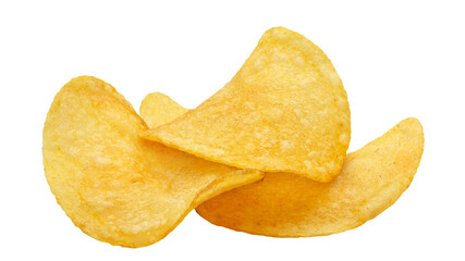 Delicious potato chips cut out