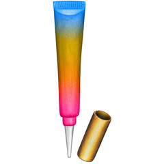 Watercolor blank cream tube template