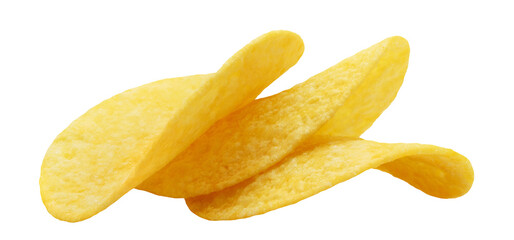Delicious potato chips cut out