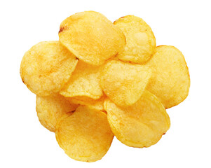 Delicious potato chips cut out