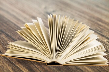 Old Holy Bible book open on desk