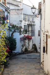 street of typical Andalusian town in the province of Malaga (Jimena de libar)