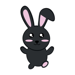 Black joyful rabbit