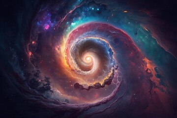 Wormhole space deformation, science fiction. Black hole. Vortex hyperspace tunnel. 3D illustration