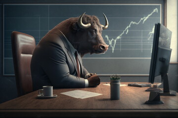 Bull market trading concept. Generative AI