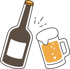 Cheers with beer. beer icon. Design used in taverns and pubs.
