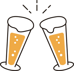 Cheers with beer. beer icon. Design used in taverns and pubs.