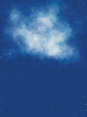 Obraz premium Graphic illustration of galaxy universe space , colourful blue background. Space stars and nebula as purple abstract backside. Idea for banner, poster, science picture for children’s