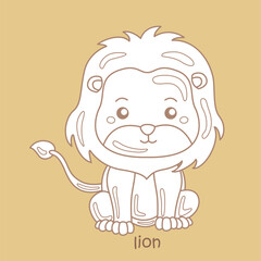 Vocabulary Alphabet L For Lion Digital Stamp Outline 