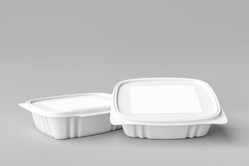 white plastic container for food